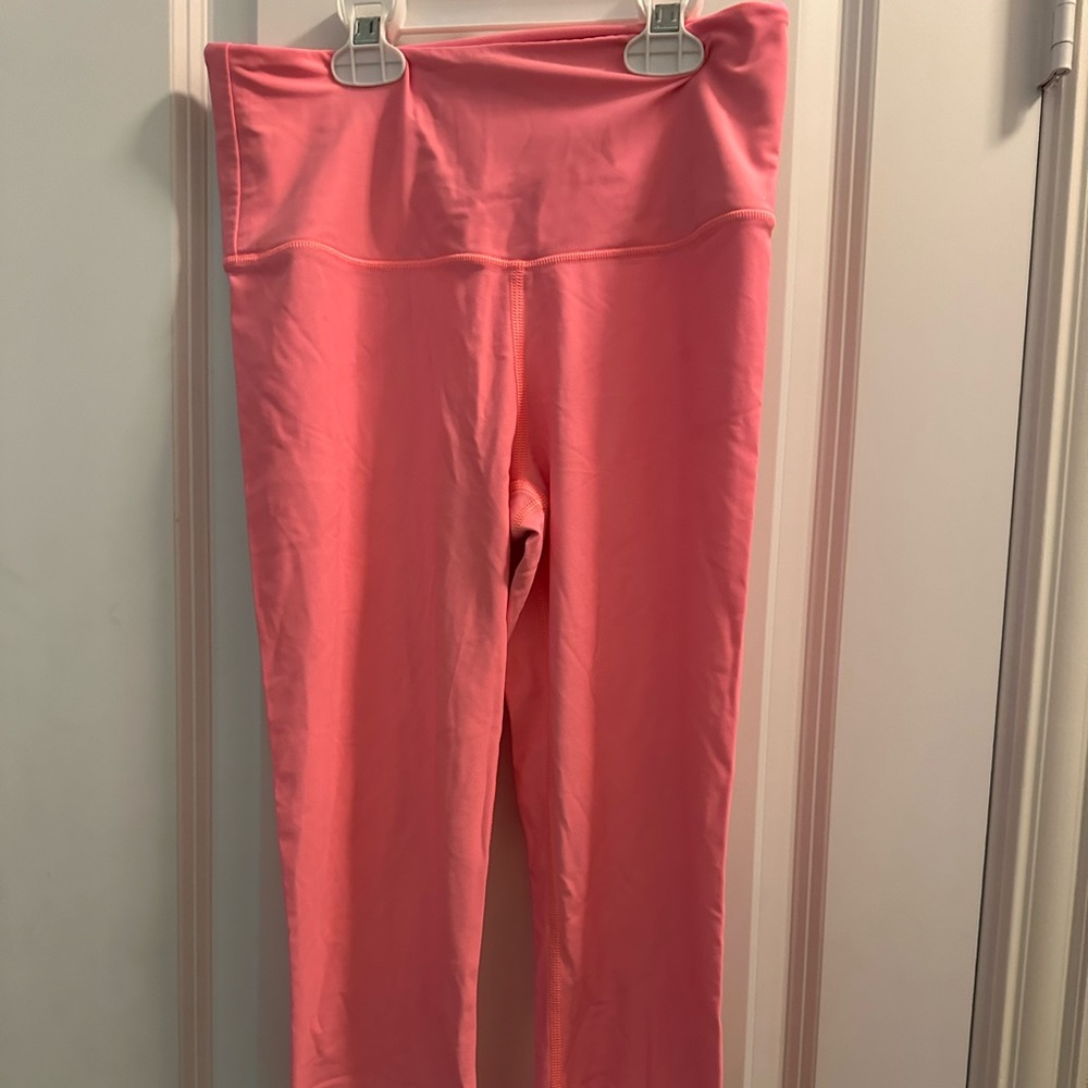 Victoria Secret Sport Leggings Light Coral Pink Mesh Ankle Detail Size Small